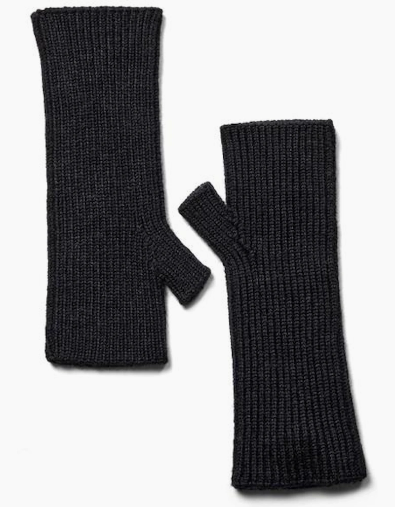 Tova wool rib Mittens in Dark Navy