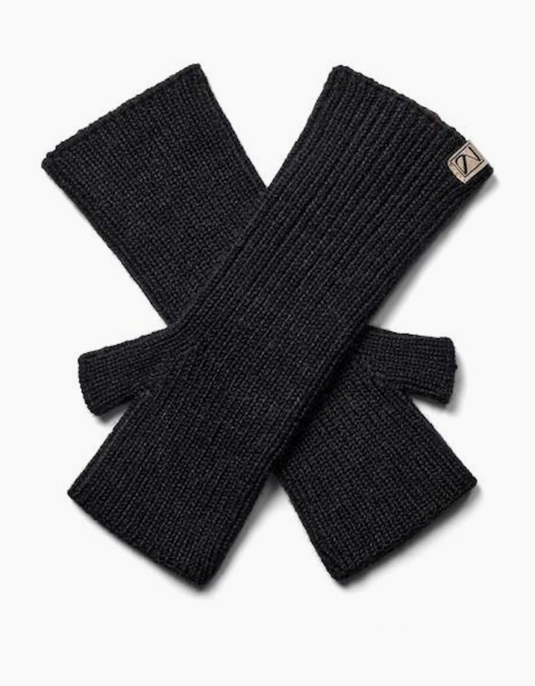 Tova wool rib Mittens in Dark Navy