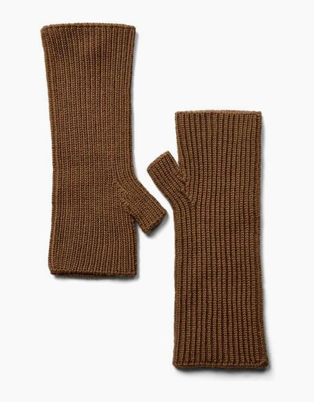 Tova wool rib Mittens in Dark Camel