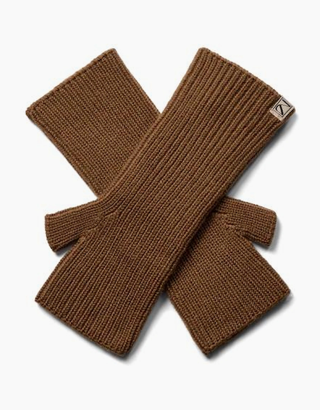 Tova wool rib Mittens in Dark Camel
