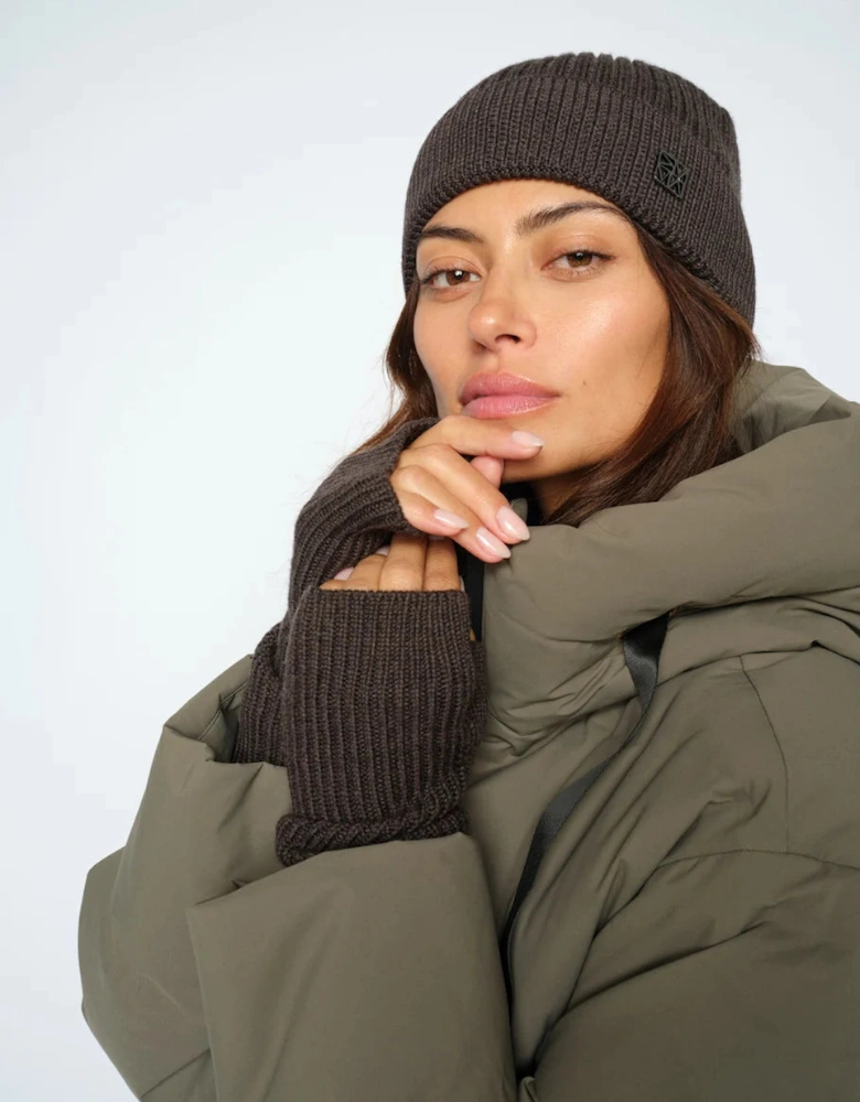 Tova wool rib Mittens in Delicioso