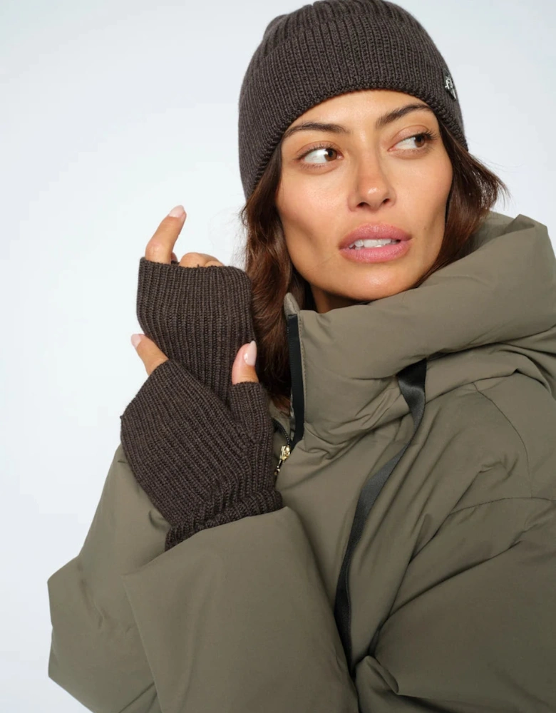 Tova wool rib Mittens in Delicioso