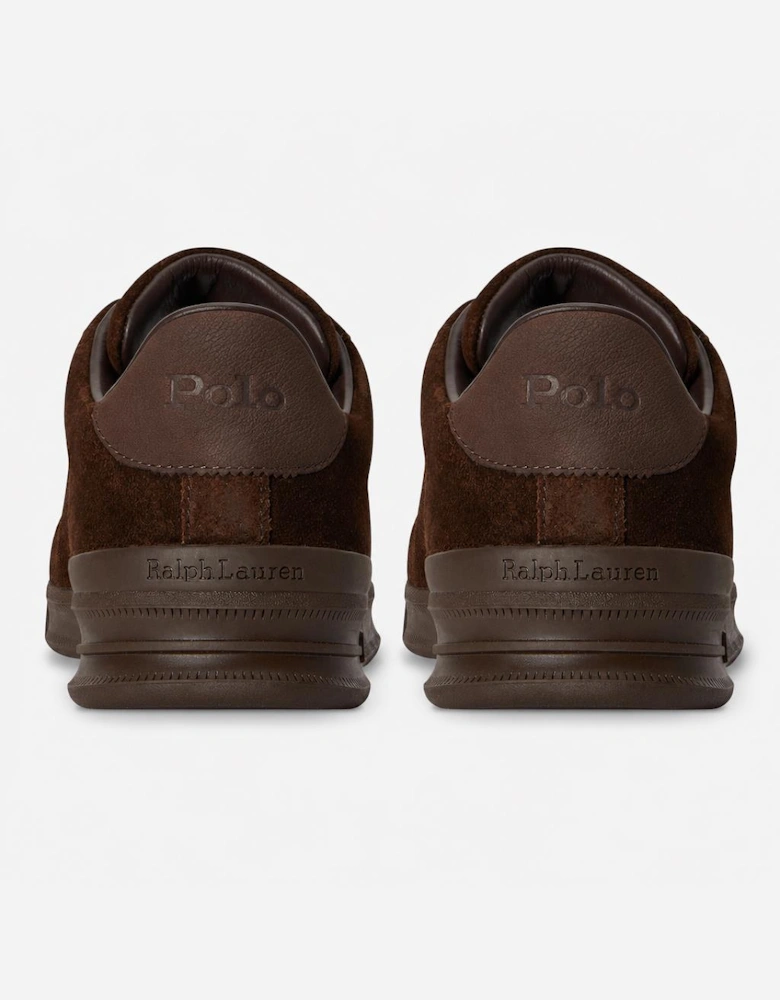 Polo Ralph Lauren HRT CRT III Mens Court Trainers Dark Chocolate