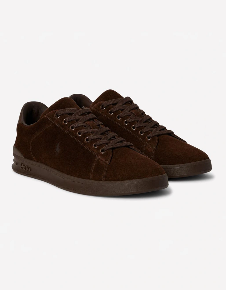 Polo Ralph Lauren HRT CRT III Mens Court Trainers Dark Chocolate