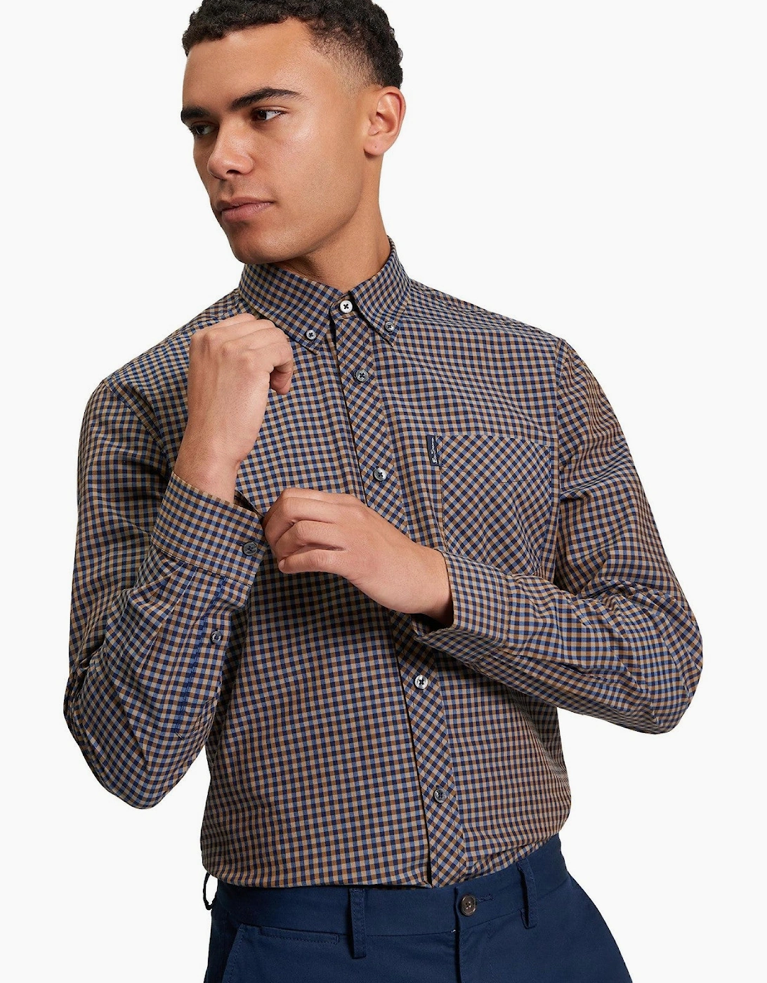 Ben Sherman Mens Signature Gingham Long Sleeve Shirt