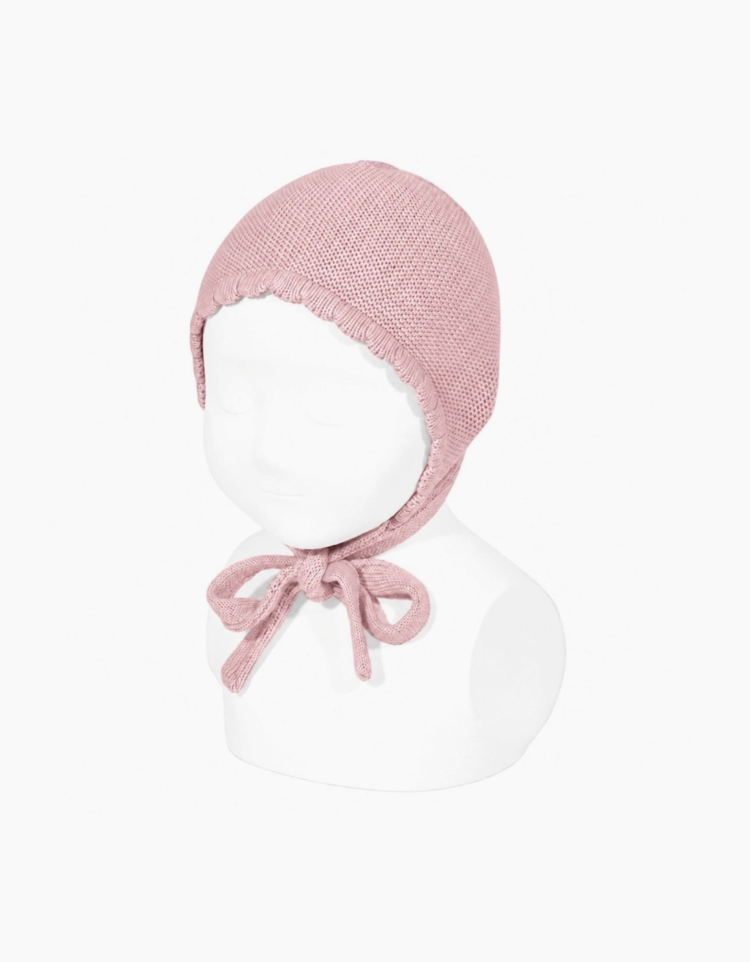 Girls Dusty Pink 526 Knit Tie Bonnet