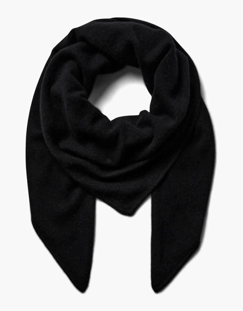 Enata Cashmere knit scarf in black
