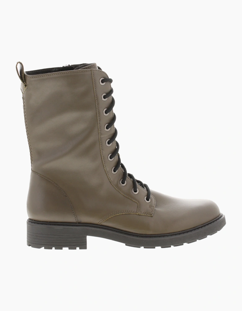 Clarks Womens Ankle Boots Orinoco 2 style Zip dark olive UK Size