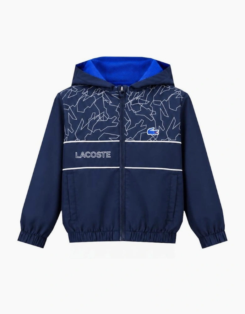 Lacoste Boy's Navy Diamond Taffeta Tracksuit