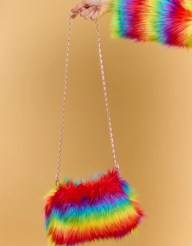 Rainbow Faux Fur Bag