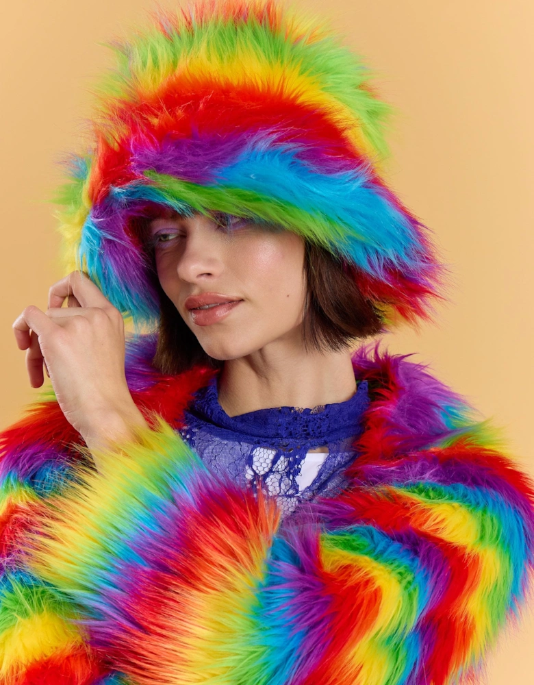 Rainbow Faux Fur
