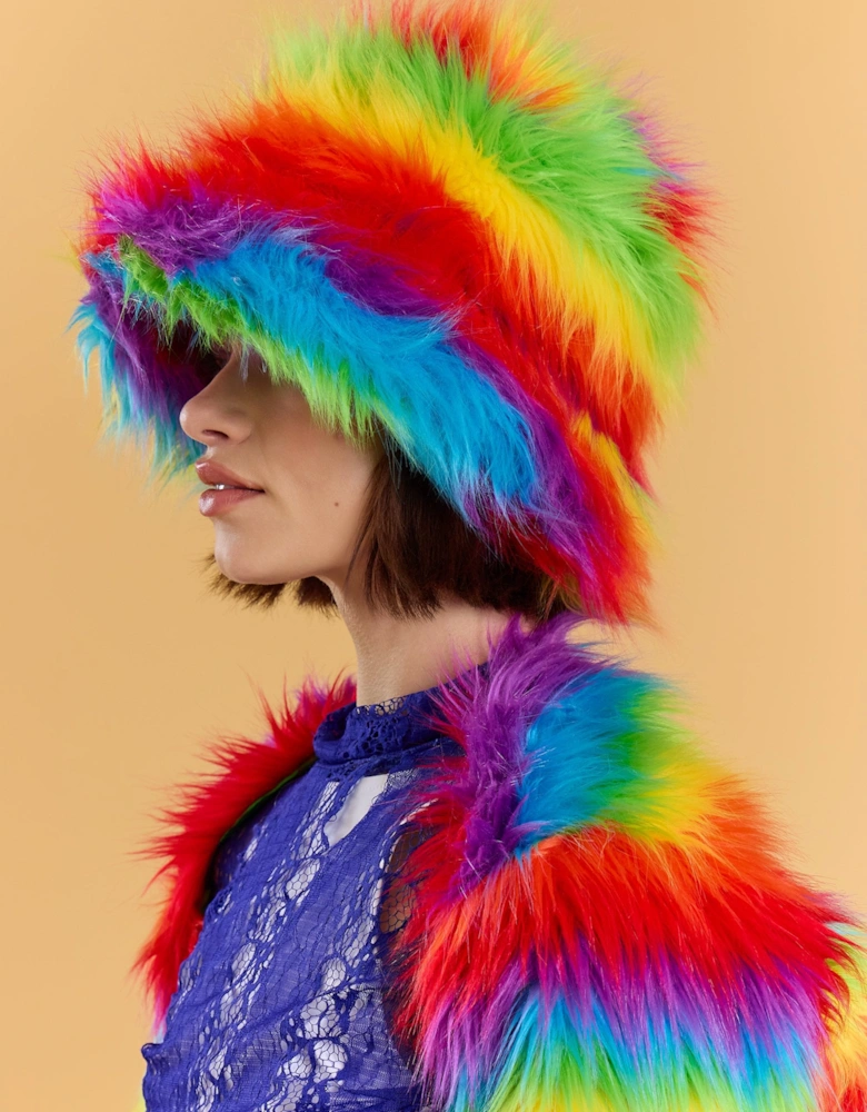 Rainbow Faux Fur