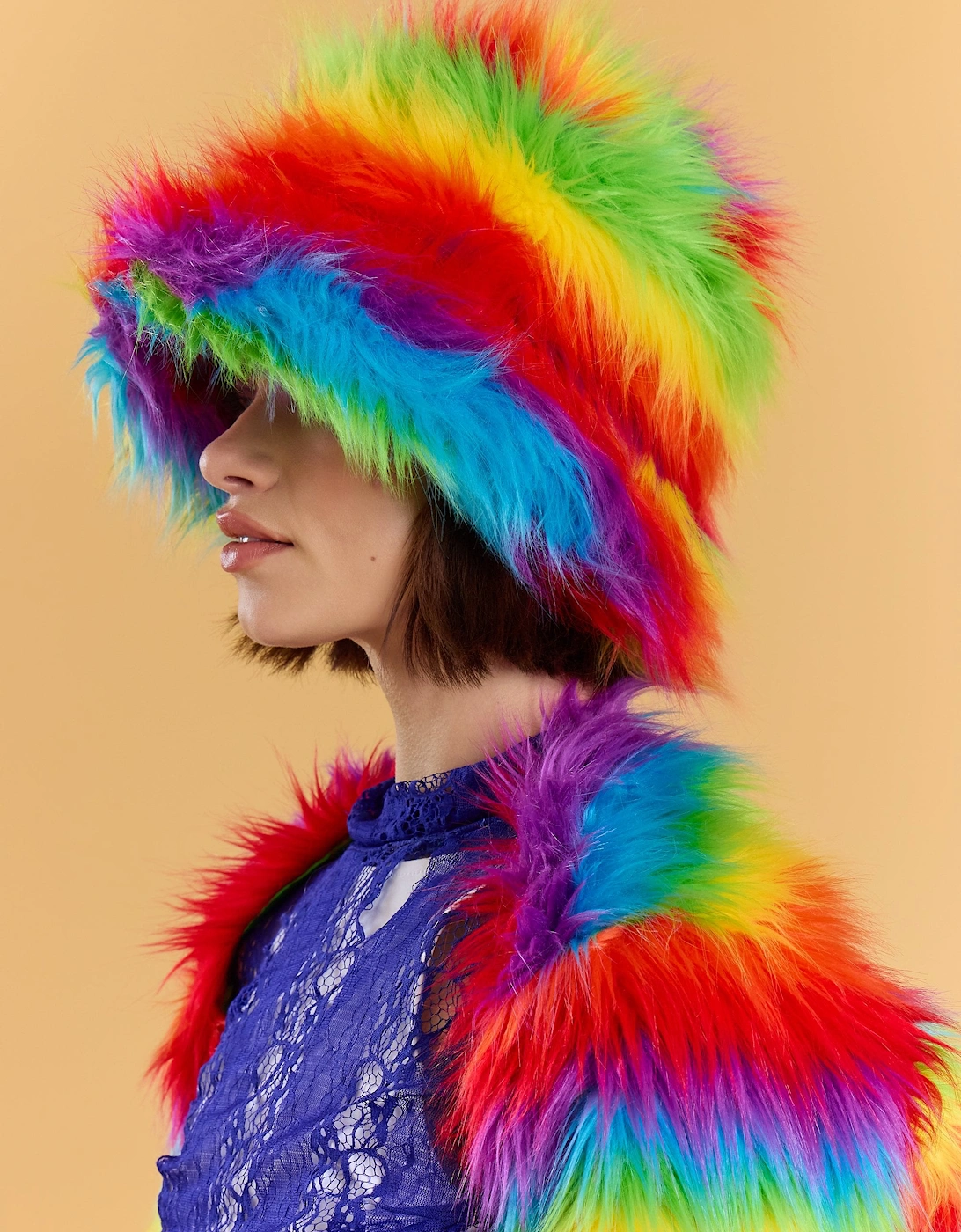 Rainbow Faux Fur