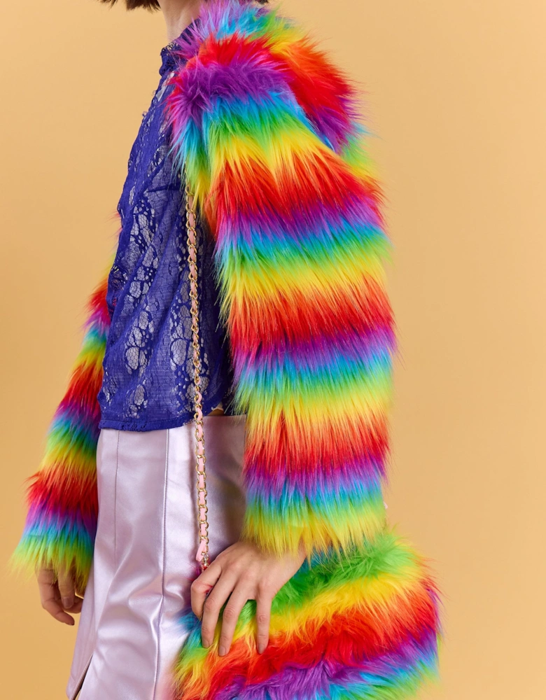 Rainbow Faux Fur Bag