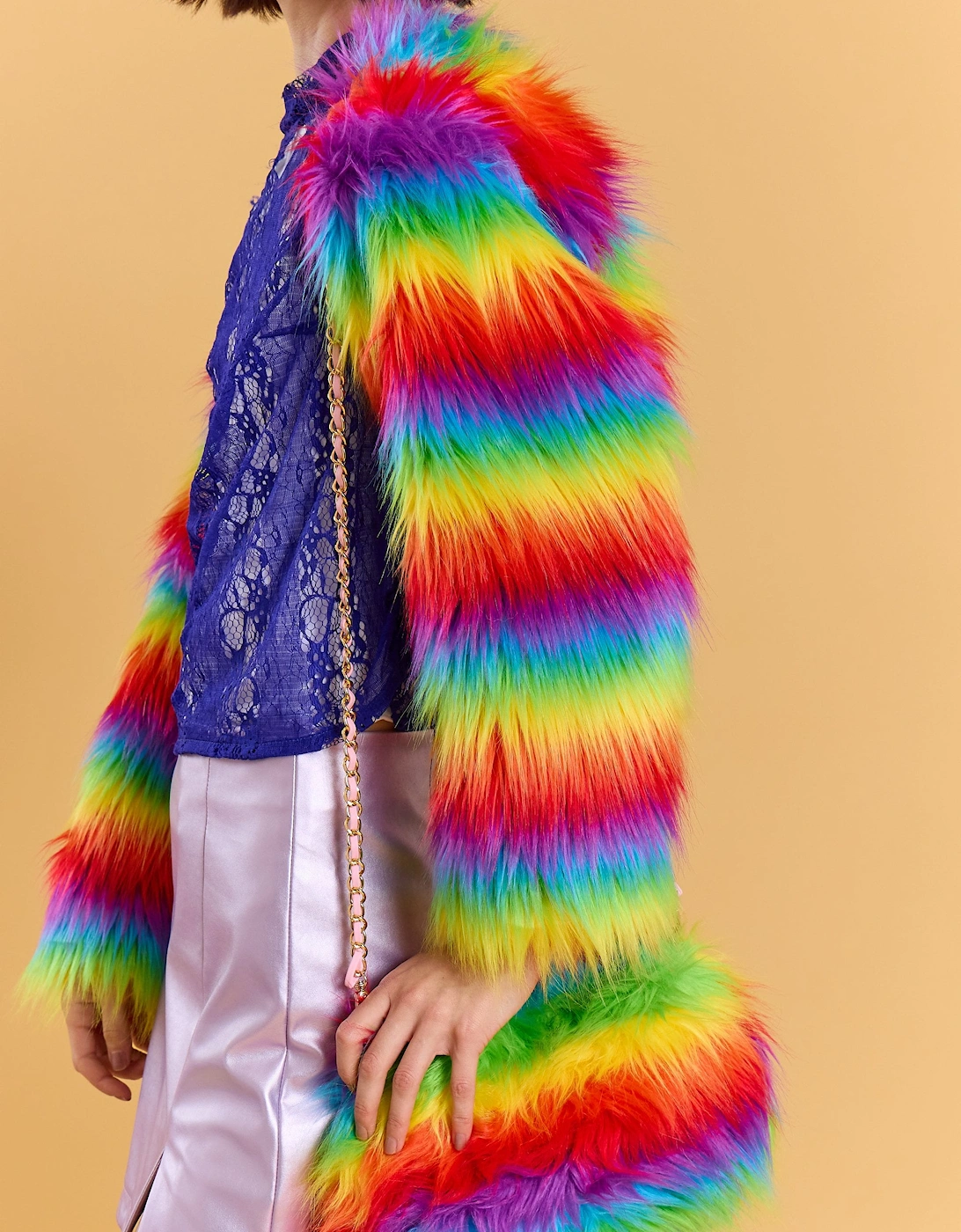 Rainbow Faux Fur Bag
