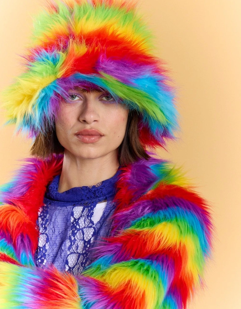 Rainbow Faux Fur