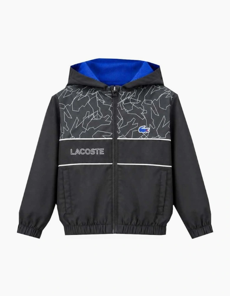 Lacoste Boy's Black Diamond Taffeta Tracksuit