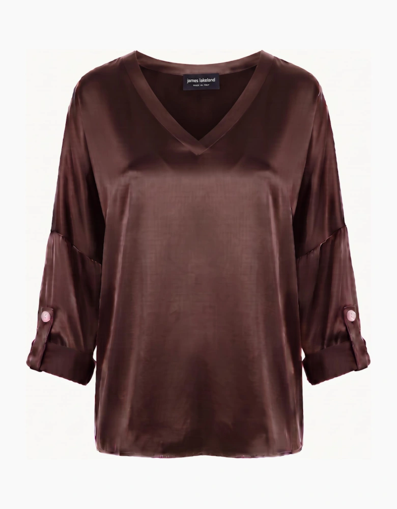 Satin Blouse Chocolate