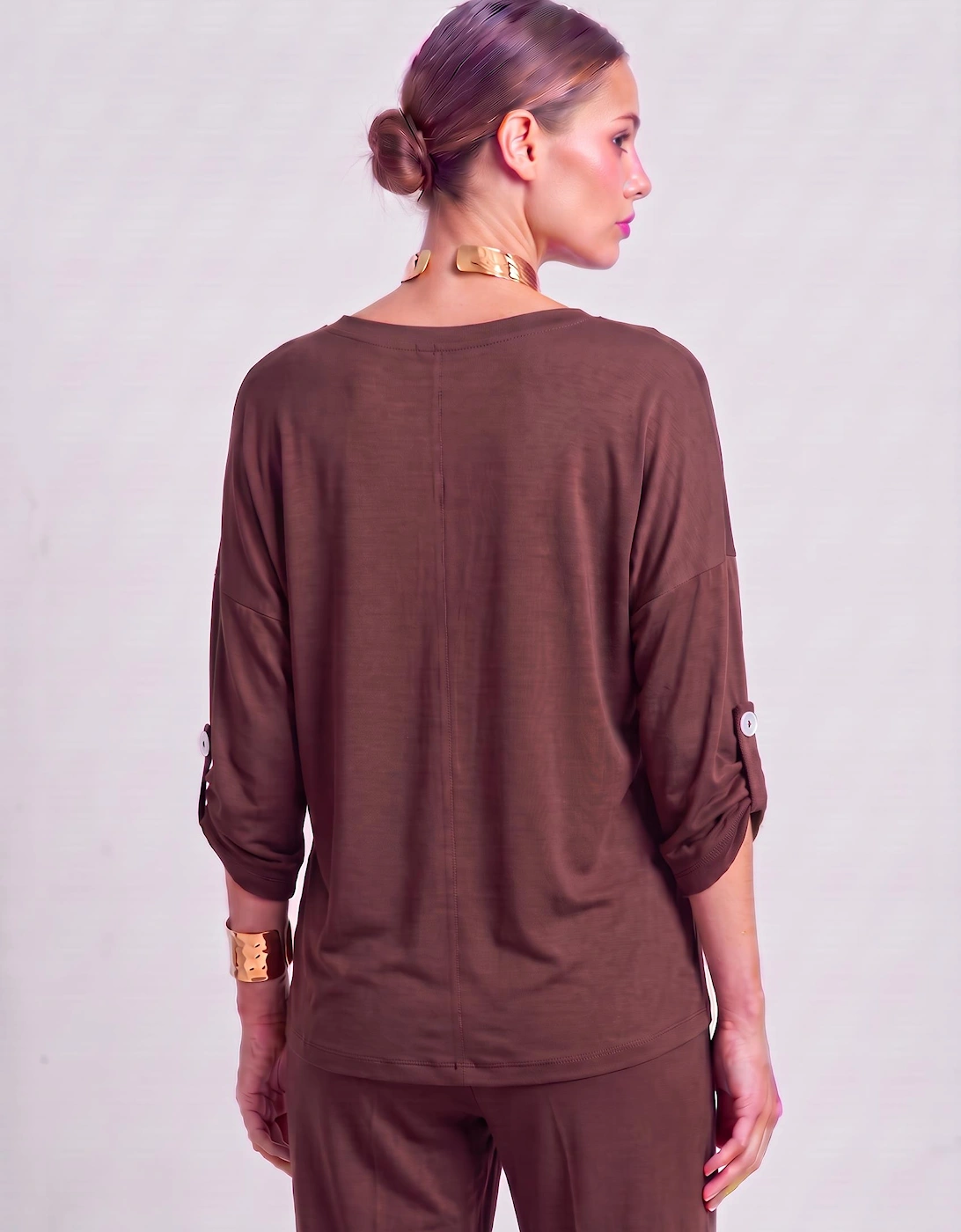 Satin Blouse Chocolate