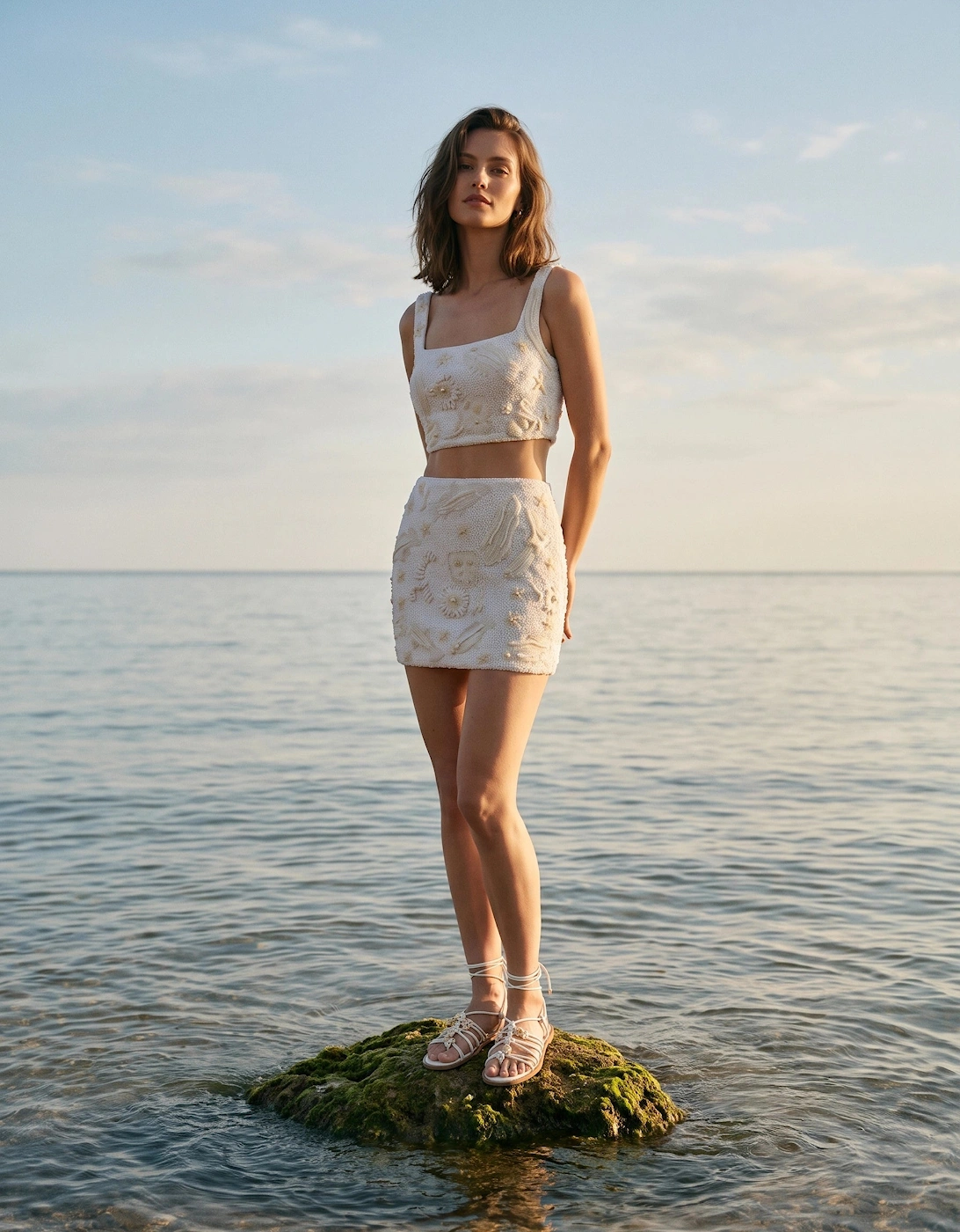 Arizona Ivory Beaded Co-ord in Stock