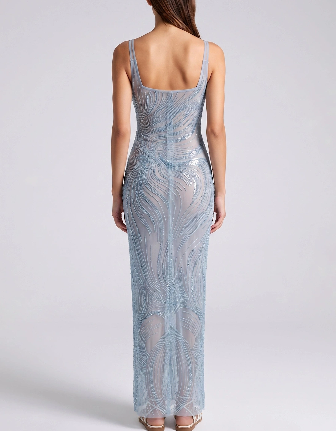 Saltwater Slip Blue Beaded Maxi Dress in Stock