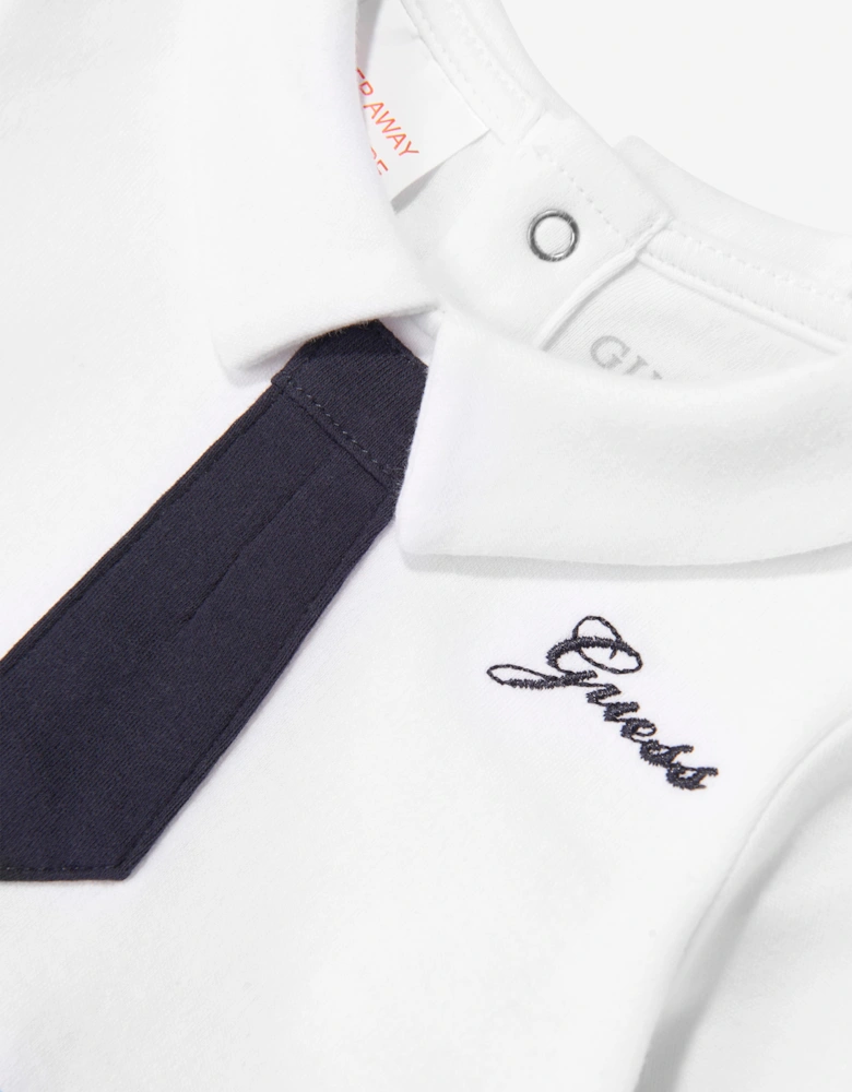 Guess Baby Boys Babygrow with Tie in Navy