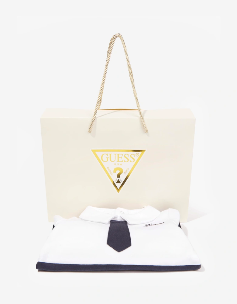 Guess Baby Boys Babygrow with Tie in Navy