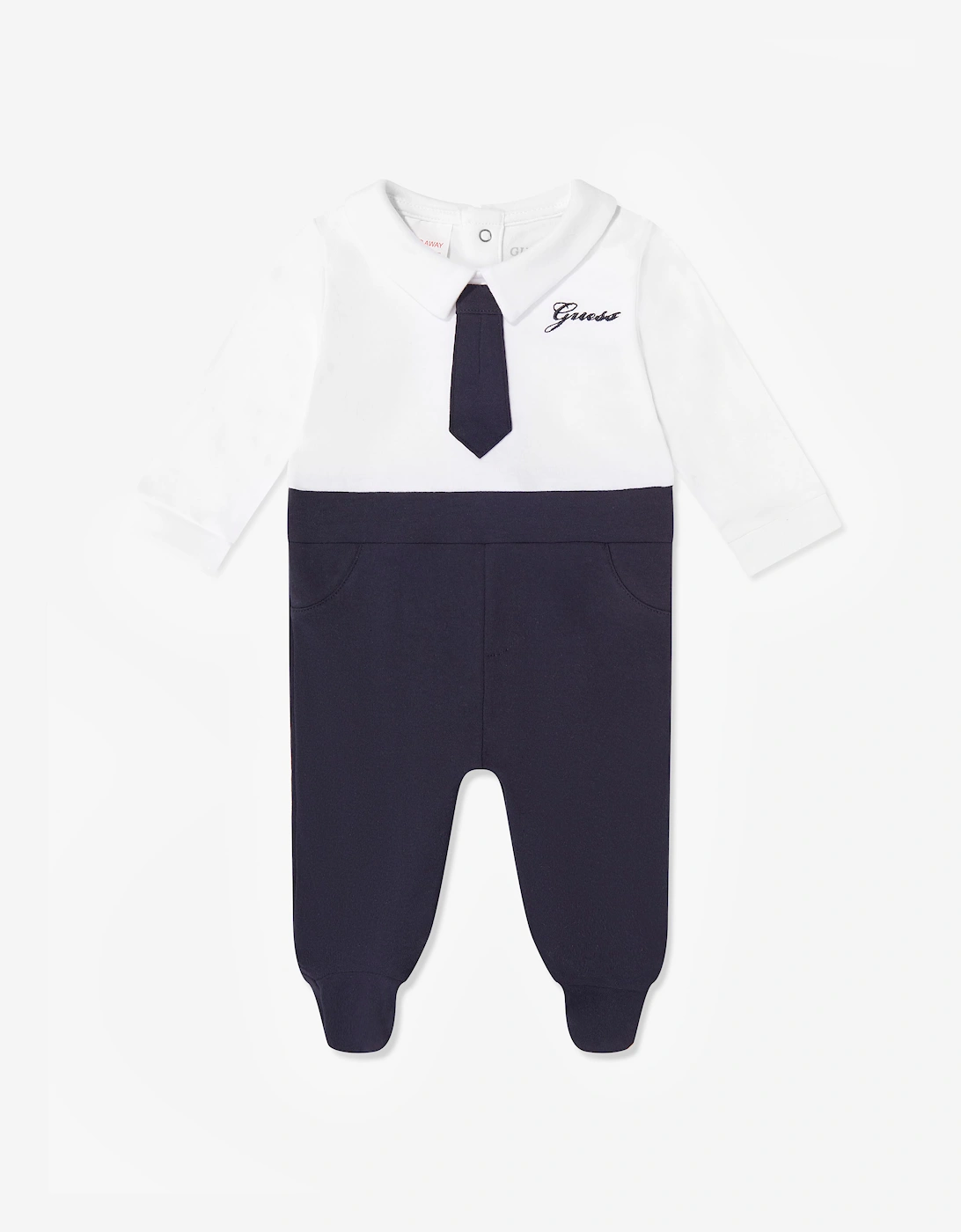 Guess Baby Boys Babygrow with Tie in Navy