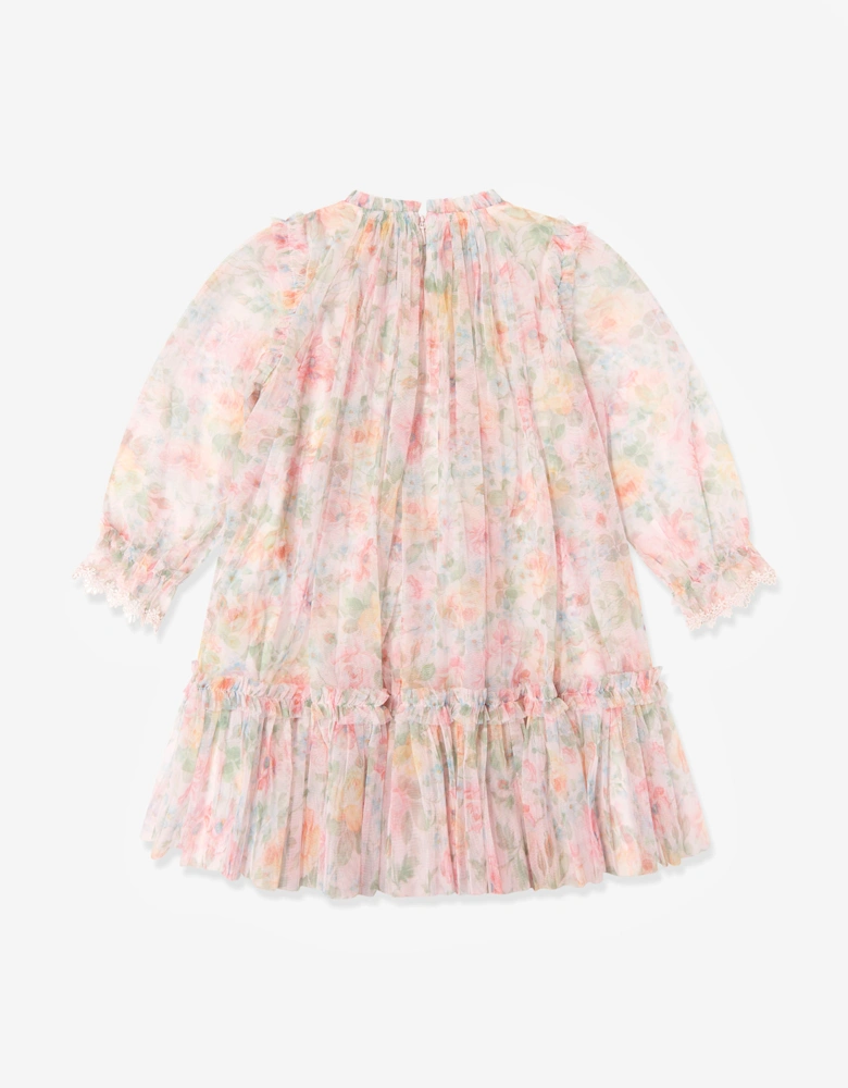 Needle & Thread Girls Sienna Rose Long Sleeve Dress in Pink