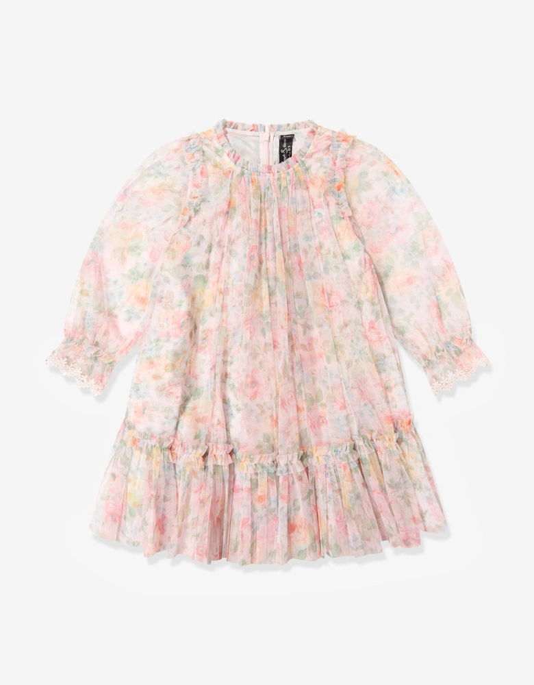 Needle & Thread Girls Sienna Rose Long Sleeve Dress in Pink