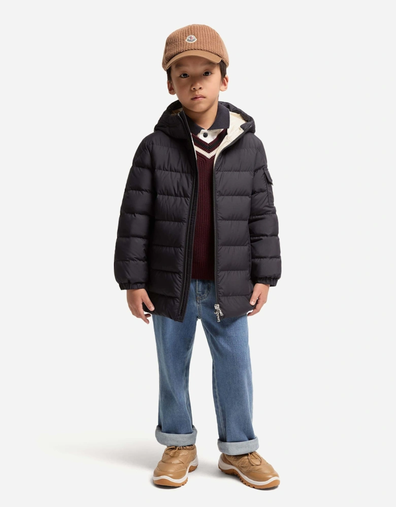 Moncler Enfant Boys Down Padded Brannock Puffer Jacket in Navy