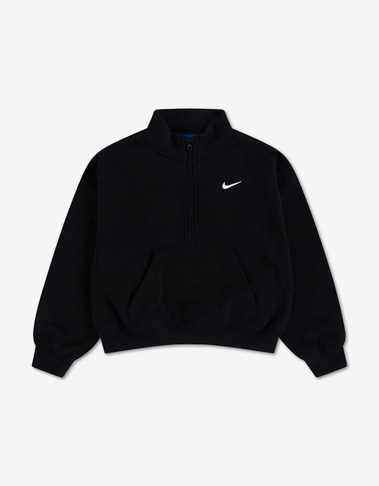 Nike Girls NSW STD Fleece 1/4 Zip Tracksuit in Black