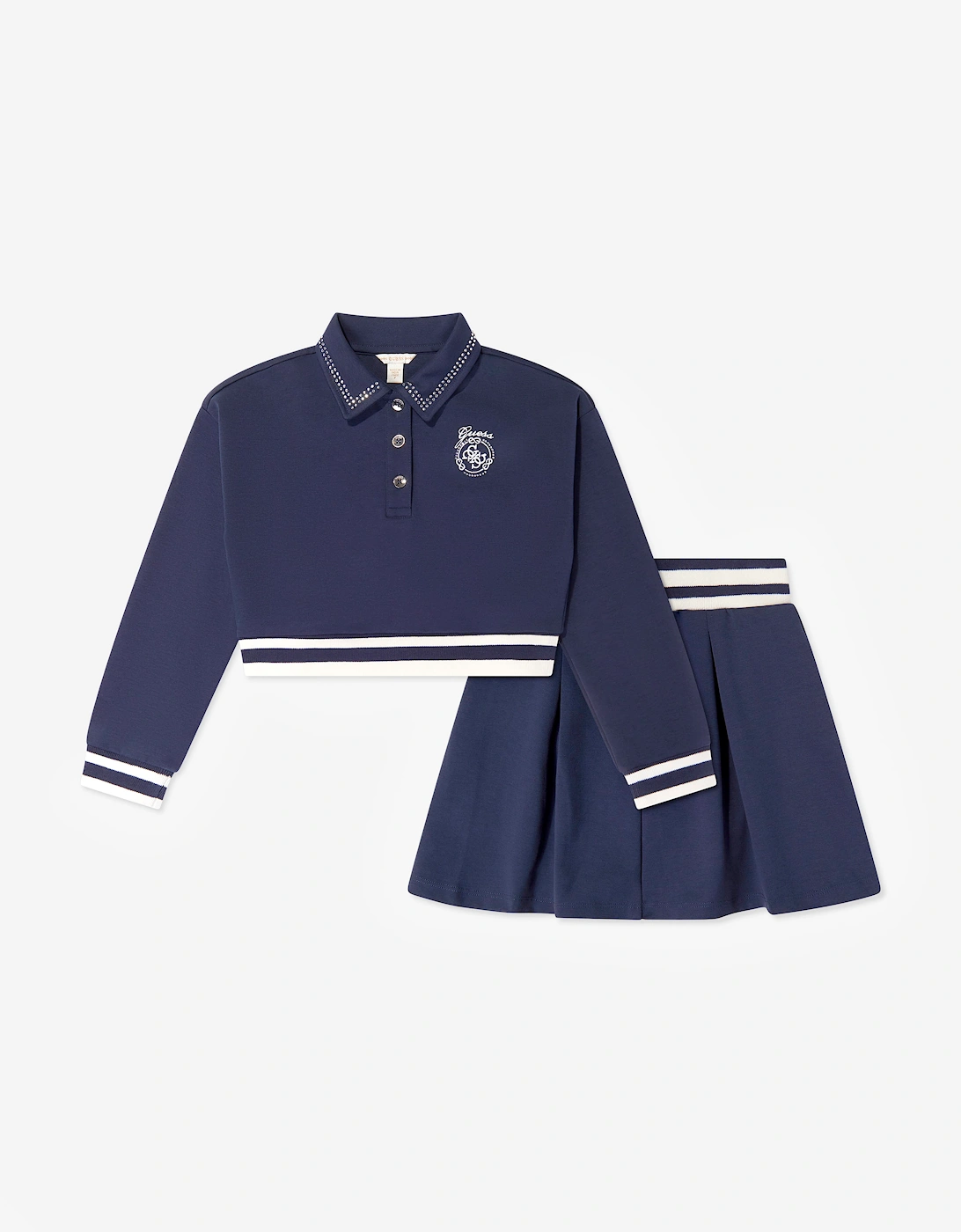 Guess Girl's Guess Girls Logo Skirt Set in Navy