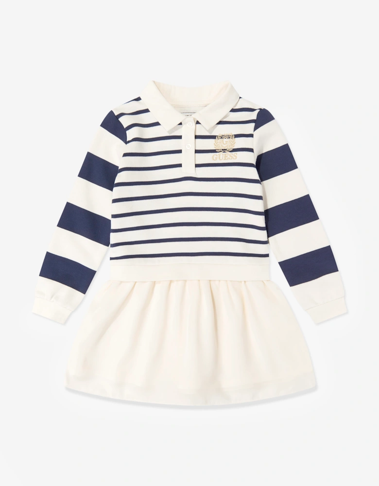Guess Girls Striped Sweater Dress in Ivory
