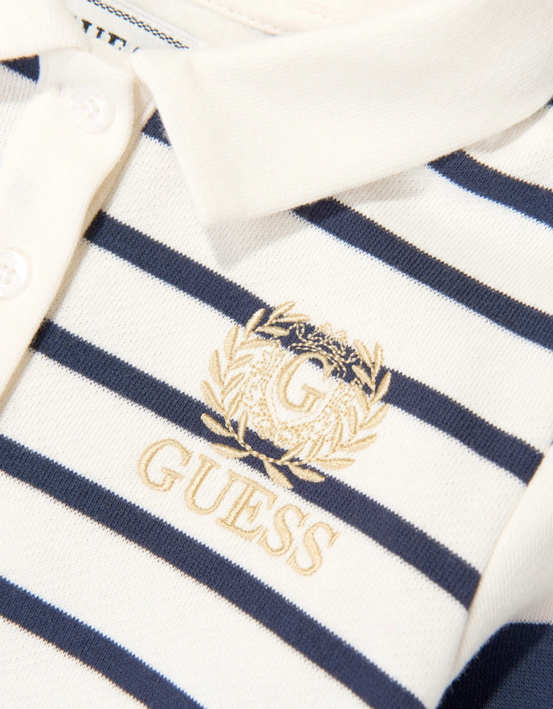 Guess Girls Striped Sweater Dress in Ivory