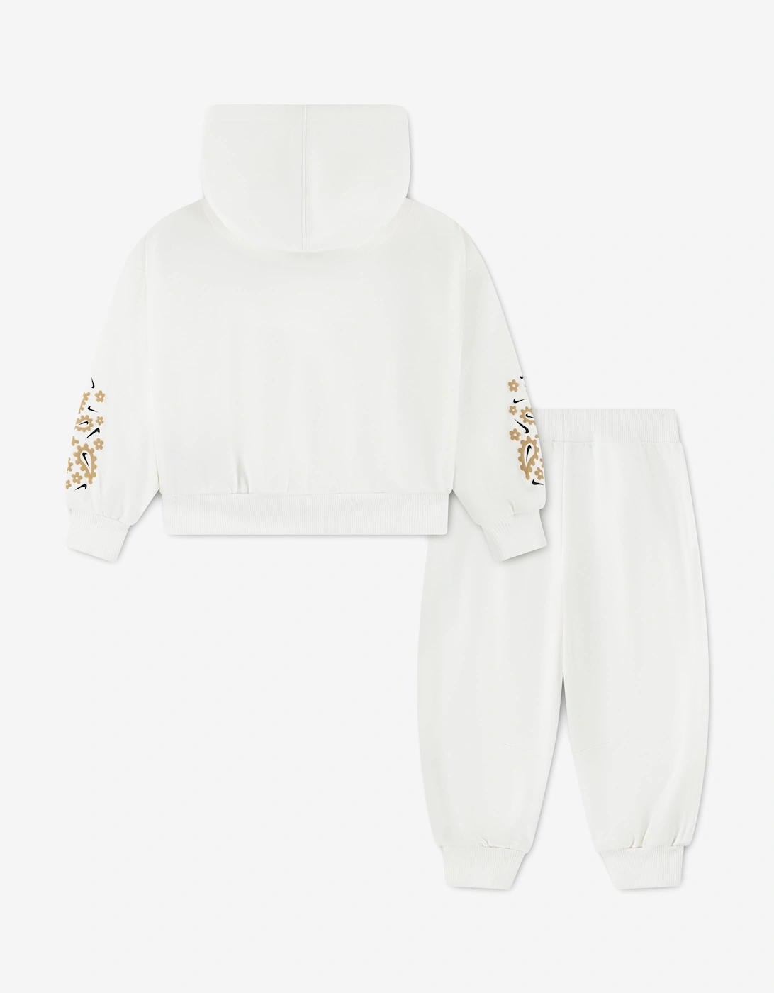 Nike Girls Retro Hoodie Tracksuit in Ivory