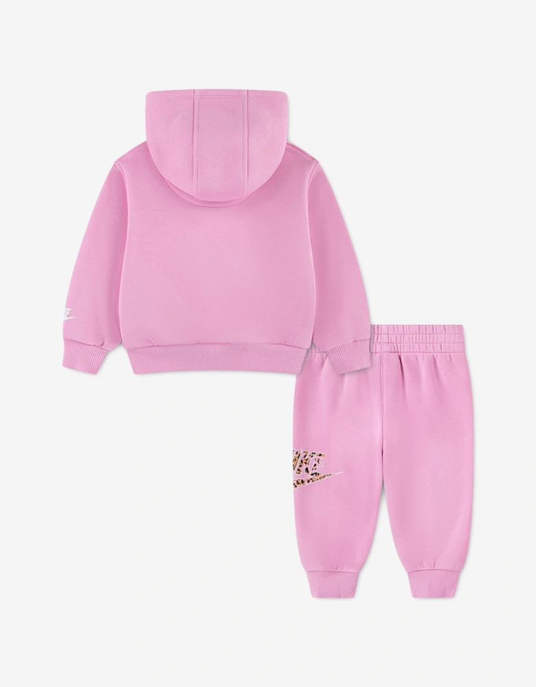 Nike Girls PO Hoodie Tracksuit in Pink