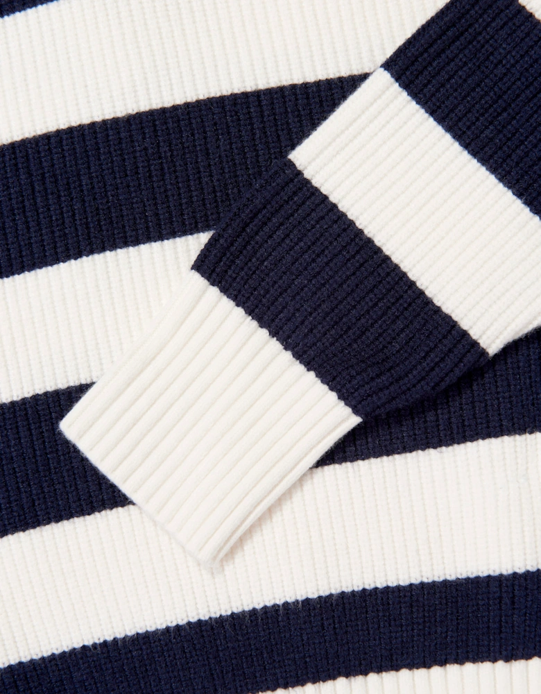 Guess Girls Striped Logo Jumper in Navy