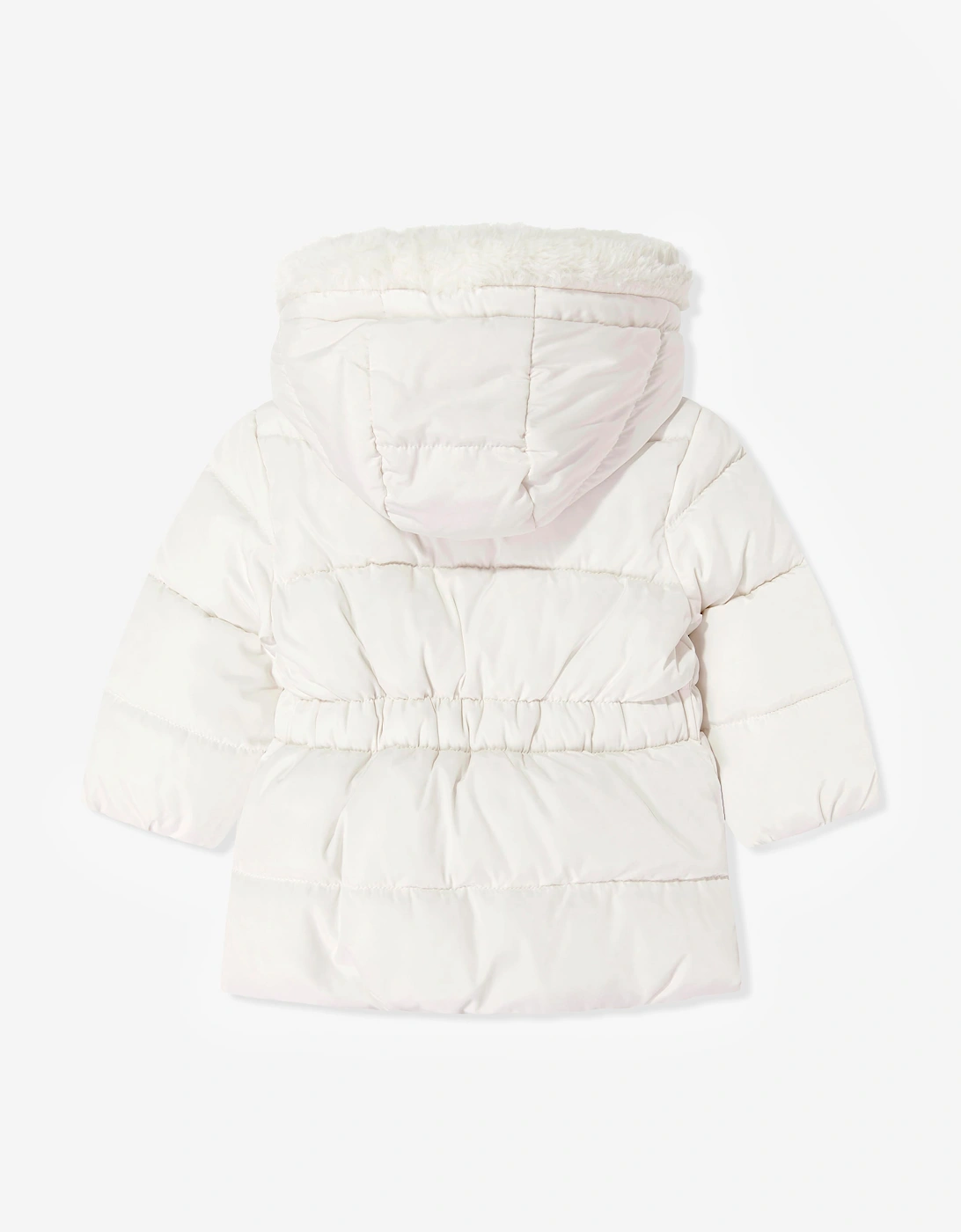 Guess Baby Girls Hooded Puffer Jacket in Ivory