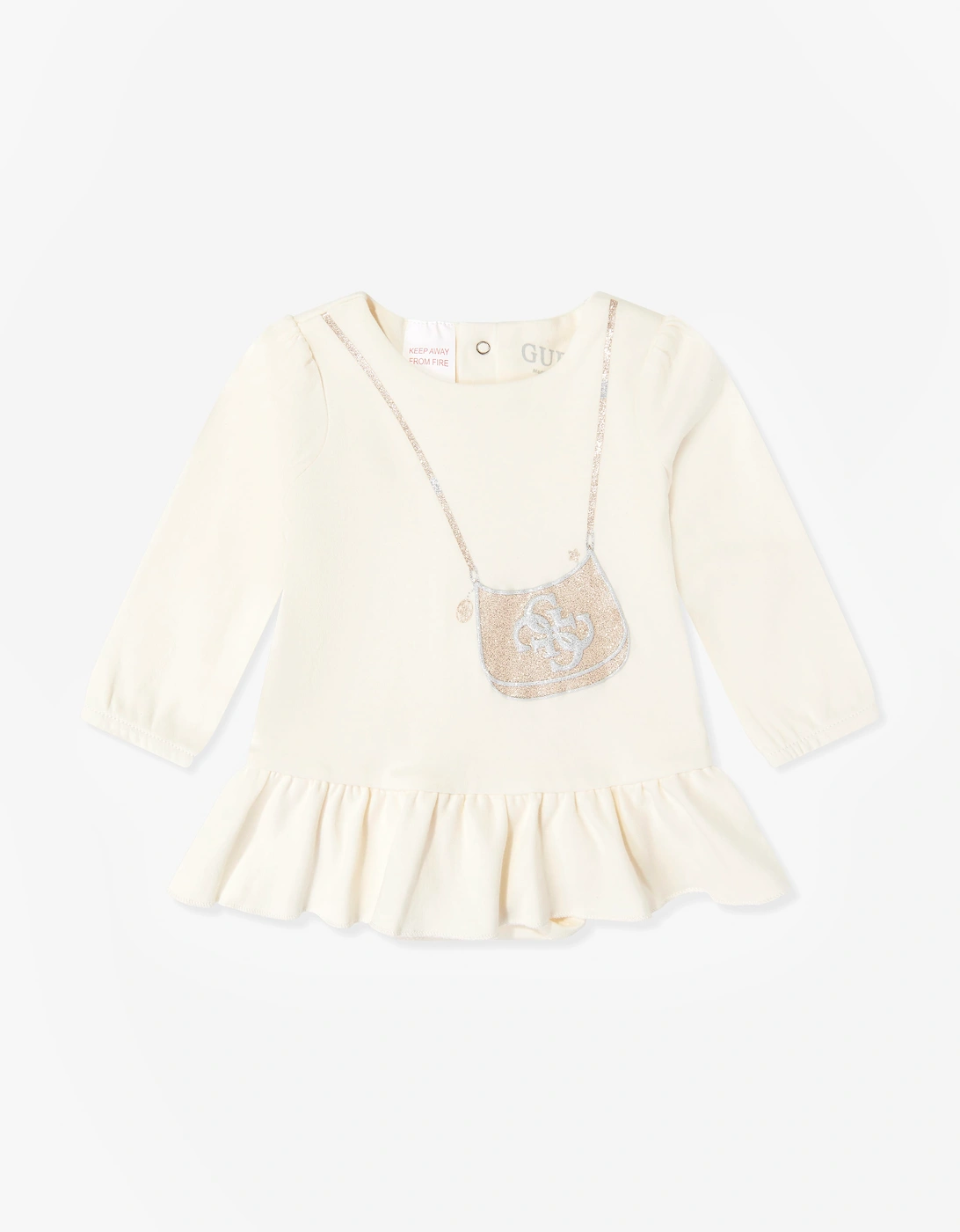 Guess Baby Girls Bag Print Dress in Ivory