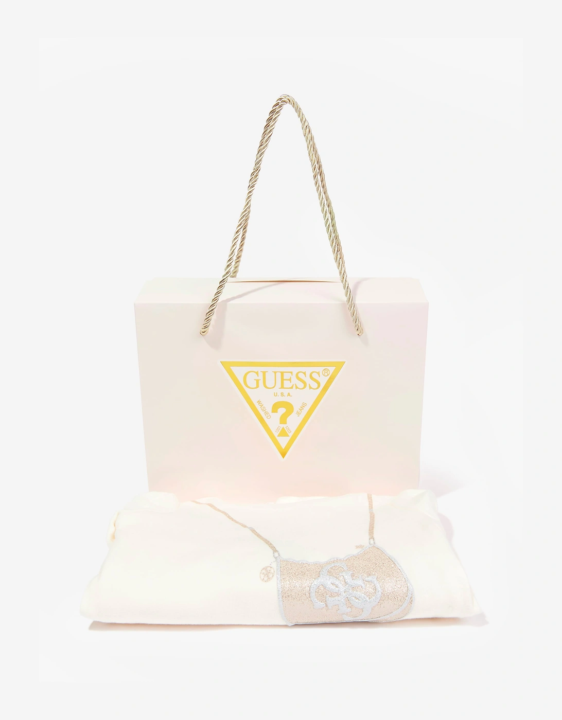 Guess Baby Girls Bag Print Dress in Ivory