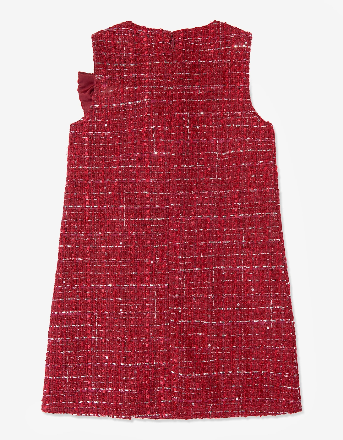 Guess Girls Sleeveless Tweed Dress in Red