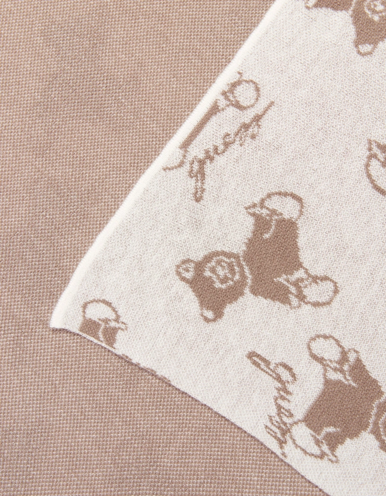 Guess Baby Teddy Bear AOP Blanket in Beige