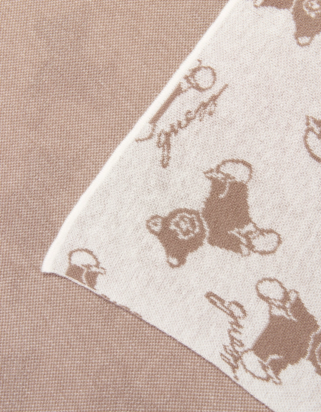 Guess Baby Teddy Bear AOP Blanket in Beige