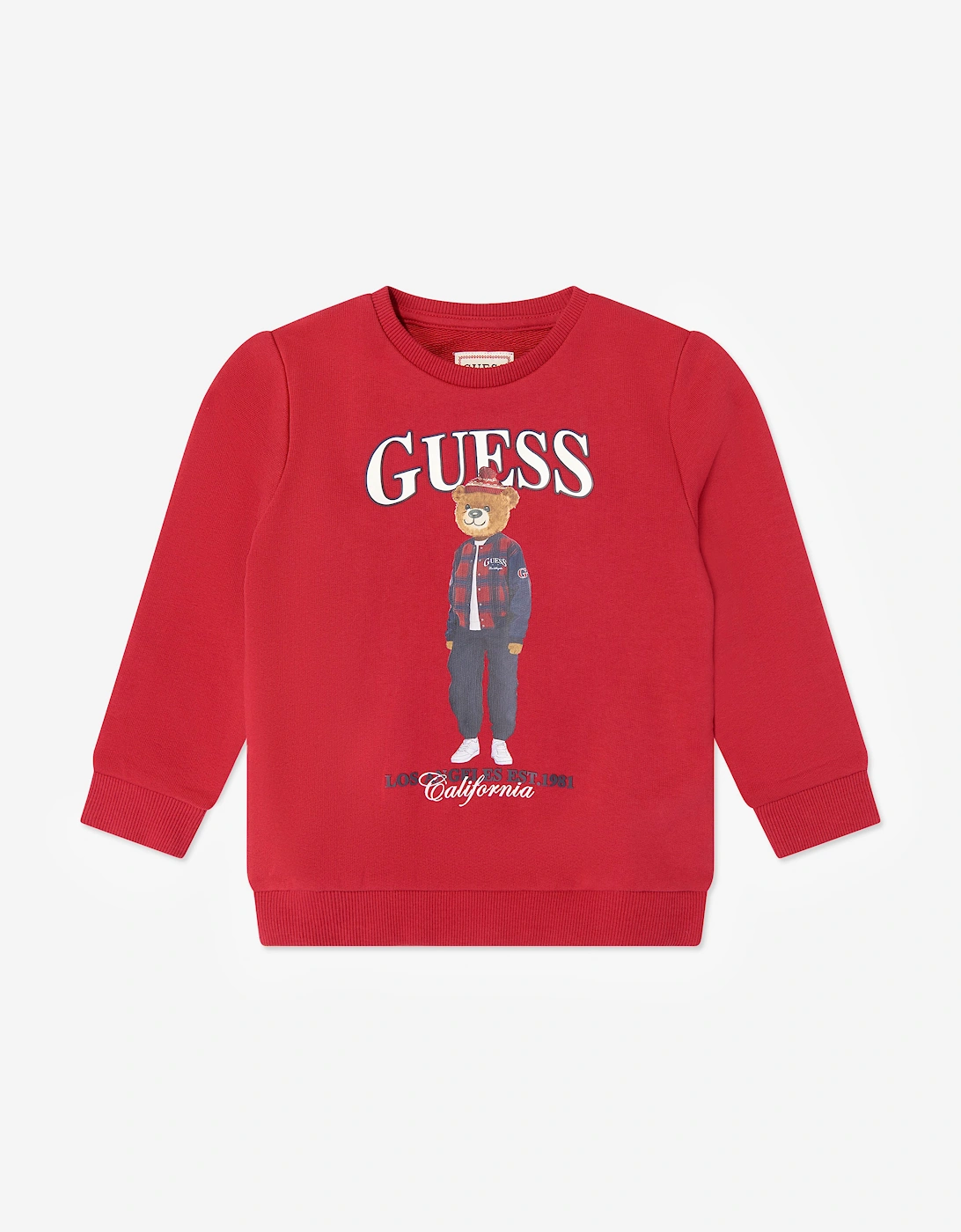 Guess Boys Bear Logo Sweatshirt in Red