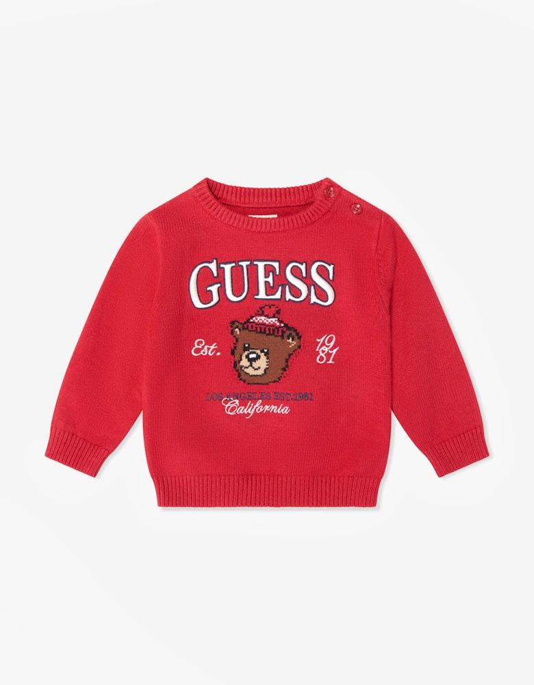 Guess Baby Boys Bear Logo Tracksuit in Red