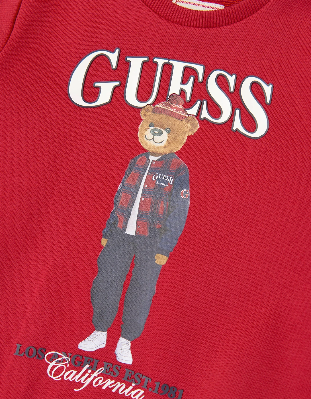 Guess Boys Bear Logo Sweatshirt in Red