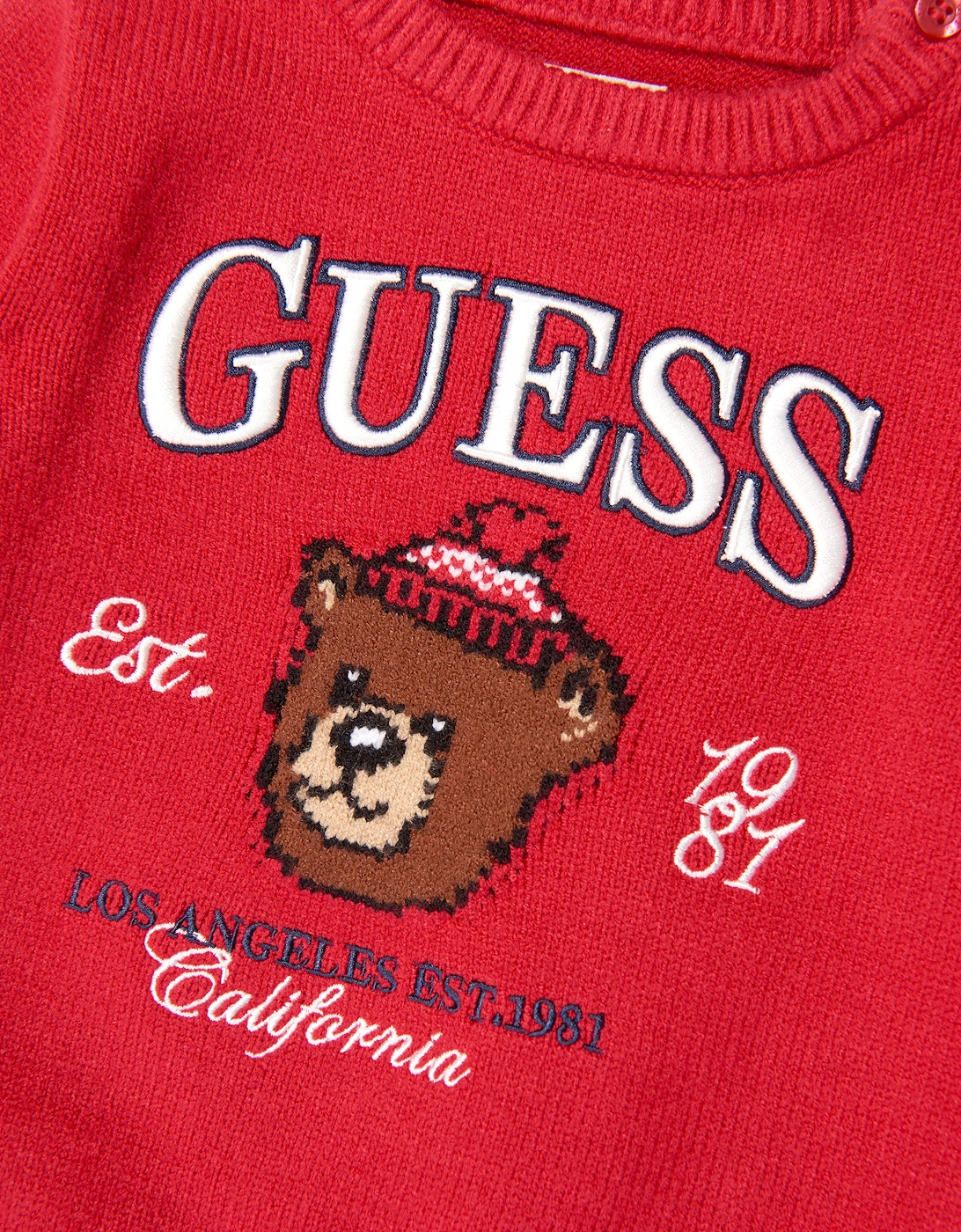 Guess Baby Boys Bear Logo Tracksuit in Red
