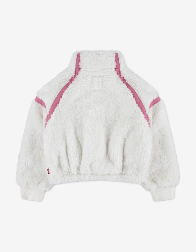 Levi's Girls Sherpa Half Zip in Ivory