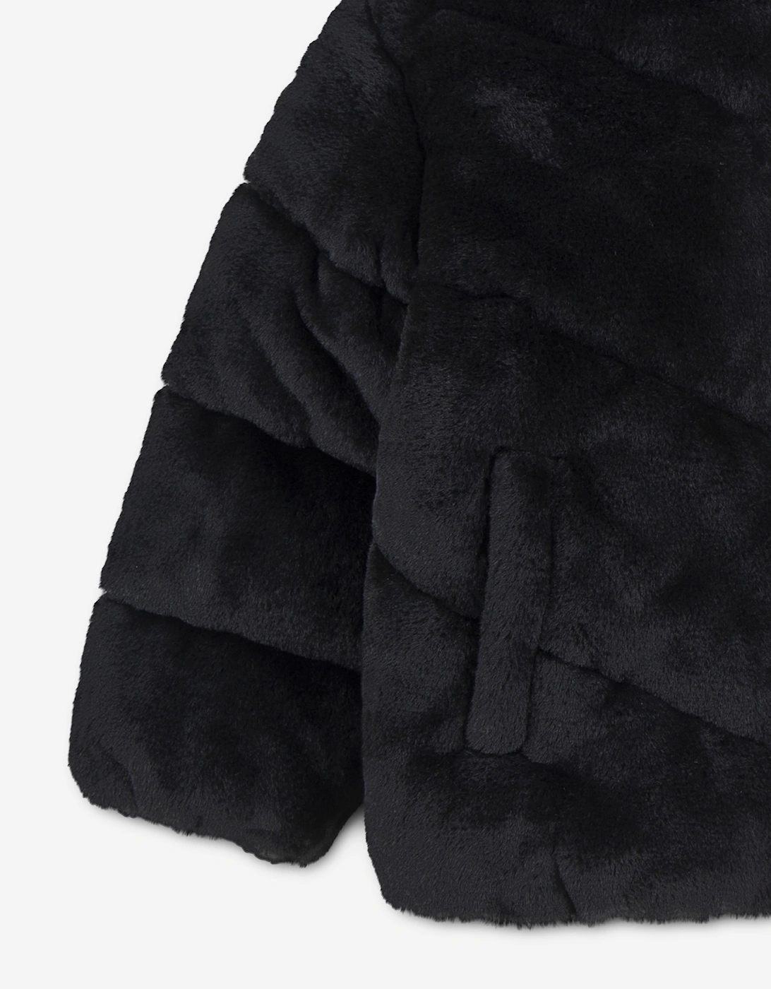 Nike Girls Quilted Faux Fur Jacket in Black